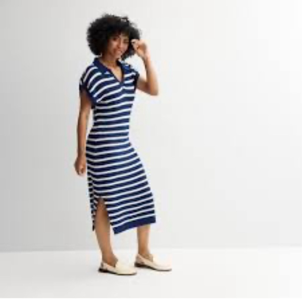 Striped Navy and White Dress